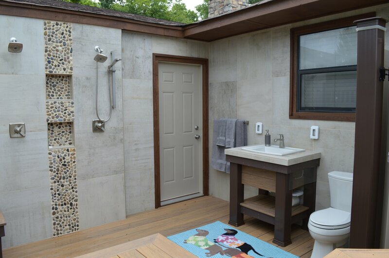 Outdoor Bathroom and Shower Addition